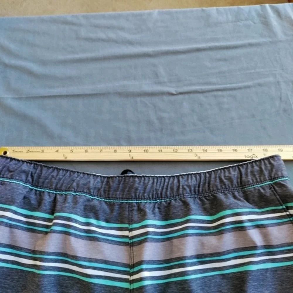 Speedo Men XXL/TTG Striped Drawstring Lined Swim Trunk Hybrid Beach Vacation Y2K